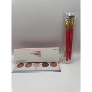 OFRA Signature Palette Luxe Eyeshadow Highlighter & Alamar 3pc Brush Set NEW